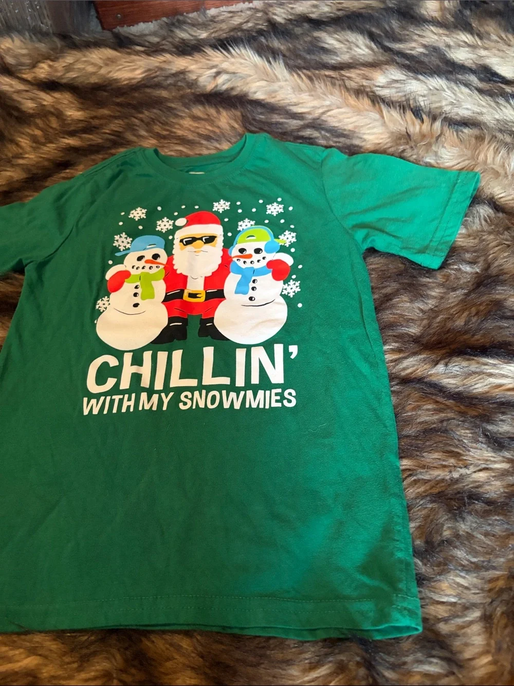 Holiday Time - Kids' 'Chillin' With My Snowmies' Tee Size S Christmas